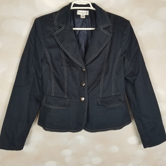isabella suits Jackets & Blazers - Navy blazer jacket with mirrored silver buttons